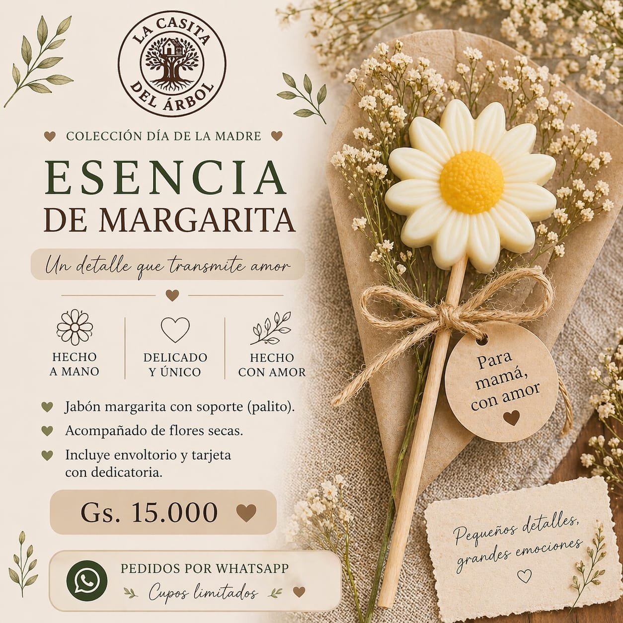Jabón Artesanal - Esencia de Margarita